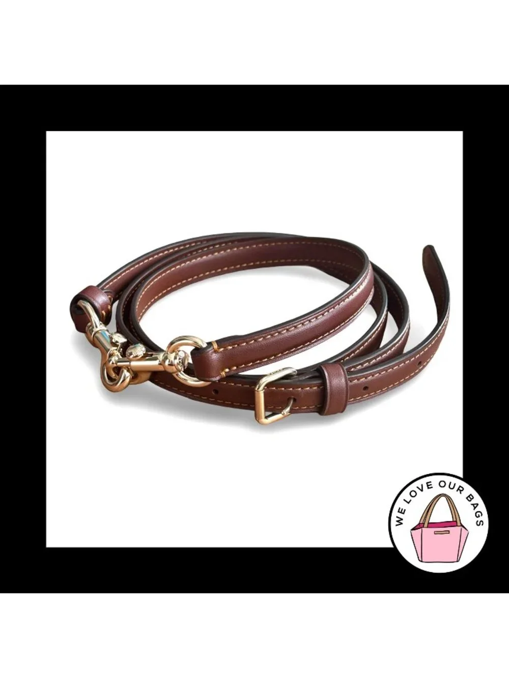New COACH BAG STRAP Brown Leather and Gold Replacement Purse Crossbody Shoulder